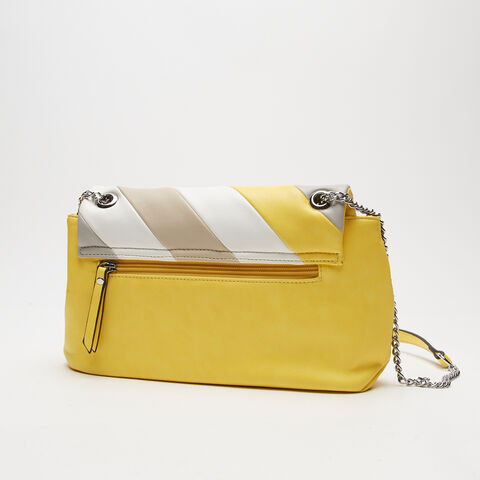 Bolso de mujer efecto piel drawstring, Amarillo Bolso de mujer efecto piel drawstring, Amarillo
